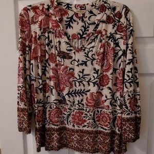 Lucky Brand printed top with 3/4 sleeve